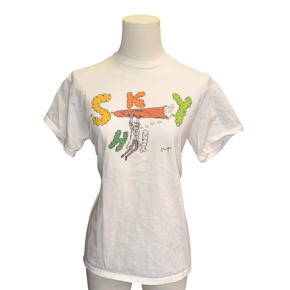 Gildan Rick and Morty Sky High Rick Sanchez Graphic T-Shirt White Small